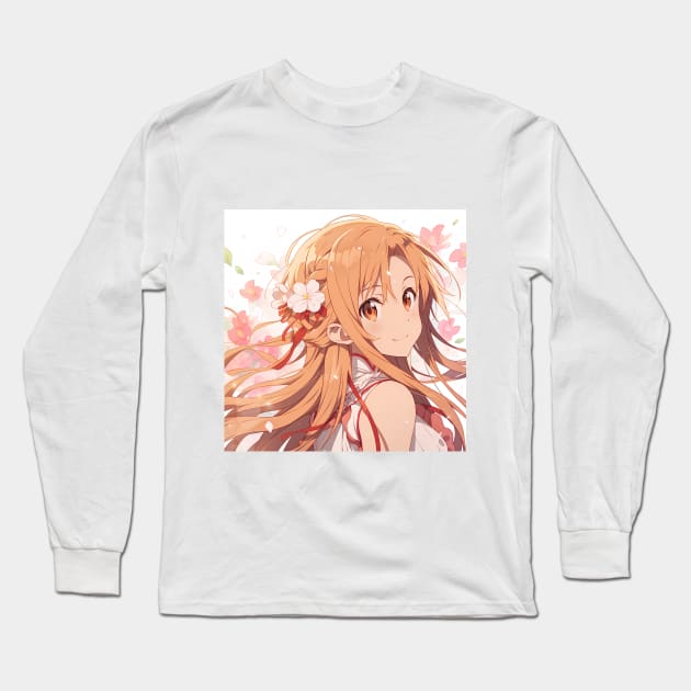 cute asuna Long Sleeve T-Shirt by WabiSabi Wonders